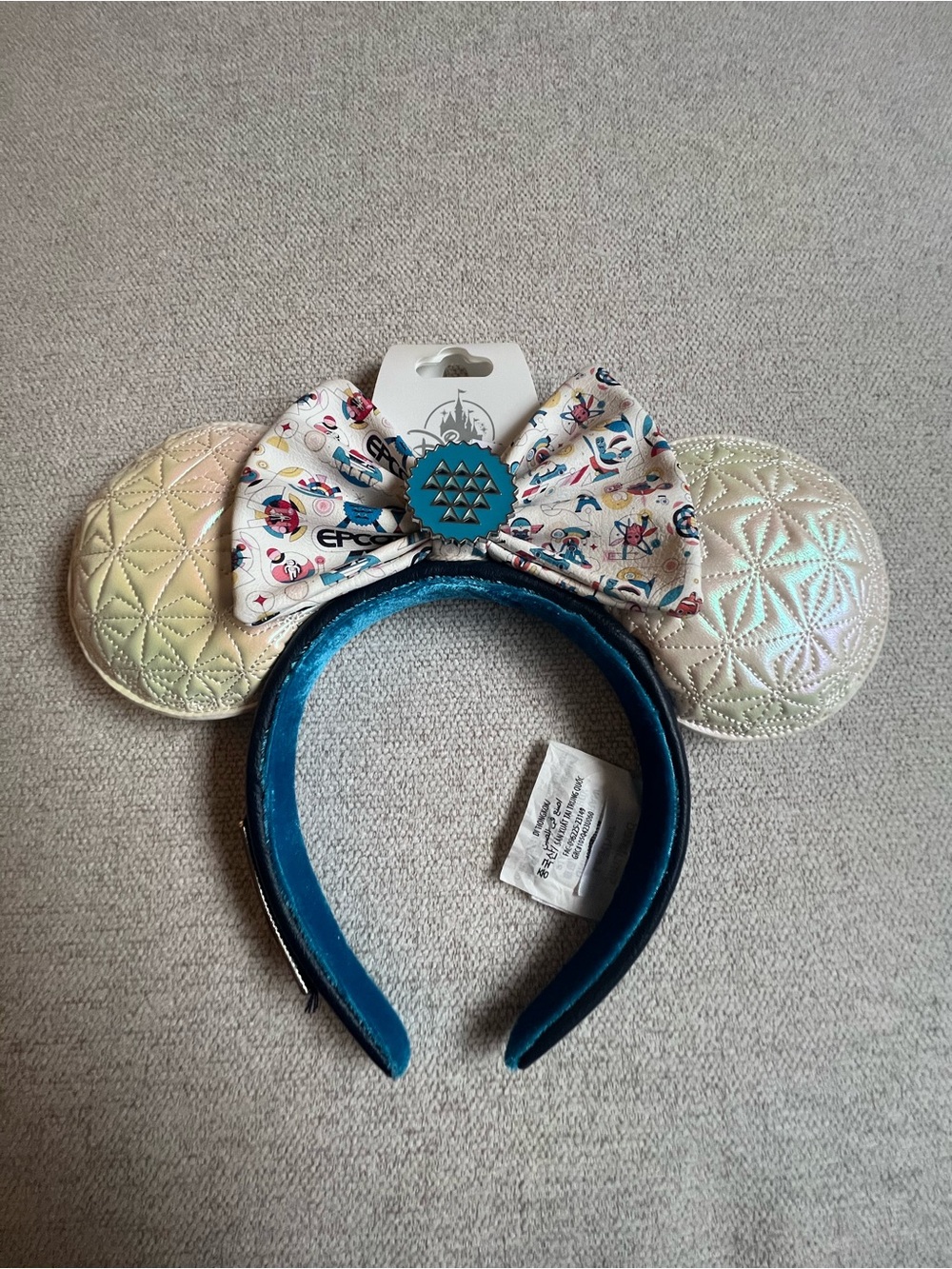 NWT Disney Loungefly EPCOT Ball Iridescent Pearl Minnie Mouse Ears Headband